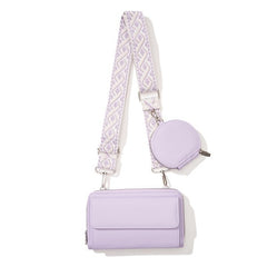 Lucy Vegan Leather Crossbody Strap Bag Handbag Dani & Em Lilac 1 