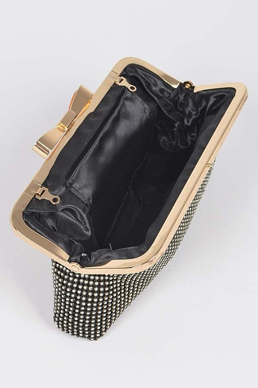 Mesh Rhinestone Soft Evening Clutch Bag Artini Accessories   