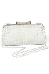 Mesh Rhinestone Soft Evening Clutch Bag Artini Accessories Silver O/S 