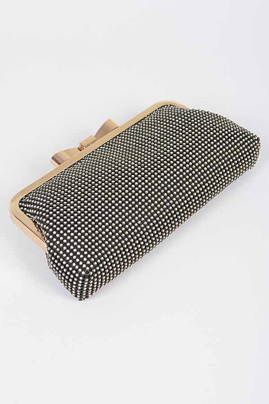 Mesh Rhinestone Soft Evening Clutch Bag Artini Accessories   