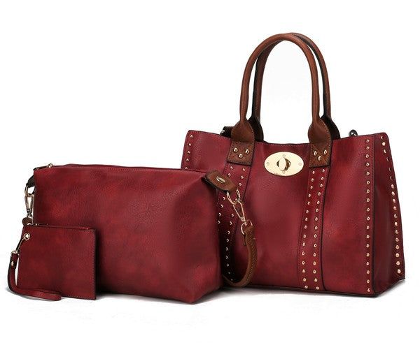 MKF Elissa Satchel Handbag by Mia K - 3 pc Set MKF Collection by Mia K   