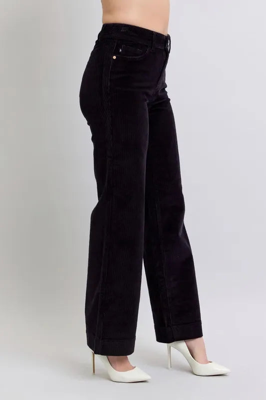 High Waist Corduroy Trouser Wide Plus Size Judy Blue