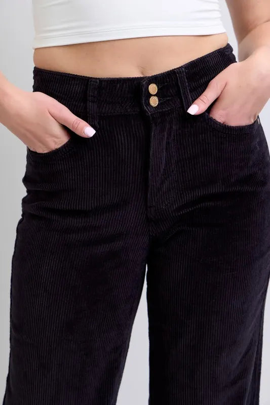 High Waist Corduroy Trouser Wide Plus Size Judy Blue