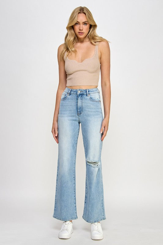 High Rise Relaxed Wide Leg Jeans Insane Gene LIGHT DENIM 9 