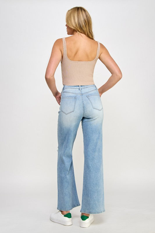 High Rise Relaxed Wide Leg Jeans Insane Gene   