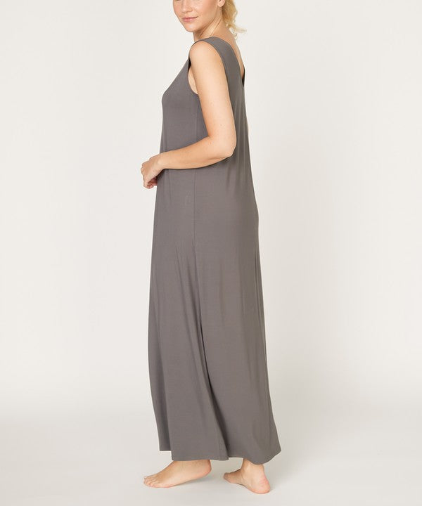 Bamboo Reversible Sleeveless Maxi Summer Dress Fabina   