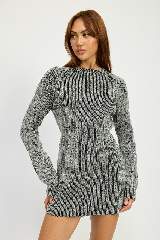 Ribbed Mock Neck Mini Dress Emory Park   