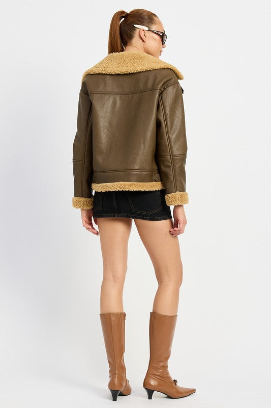 Shearling Moto Jacket Emory Park   