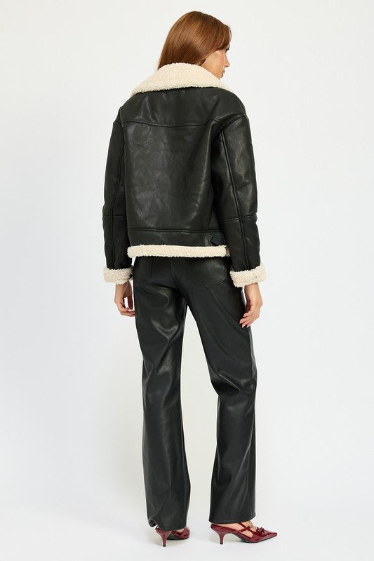 Shearling Moto Jacket Emory Park   