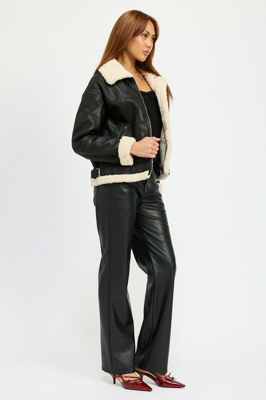 Shearling Moto Jacket Emory Park   