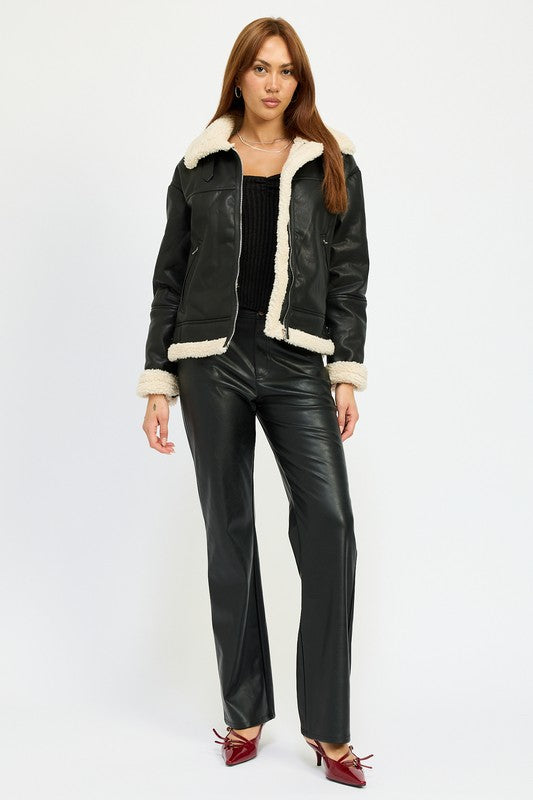 Shearling Moto Jacket Emory Park   