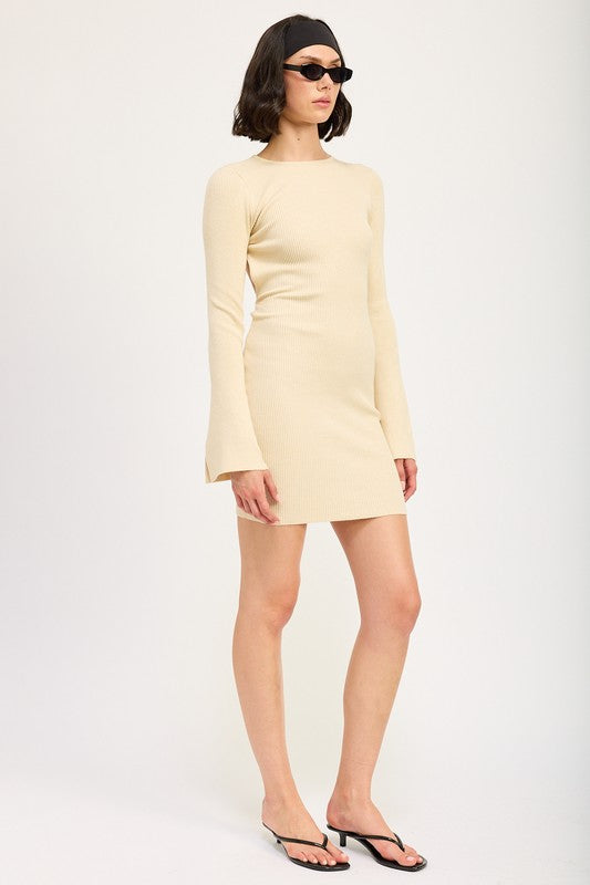 Long Sleeve Back Cut Out Mini Dress Emory Park   