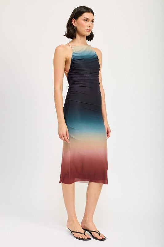 Halter Neck Ombre Maxi Dress Emory Park   