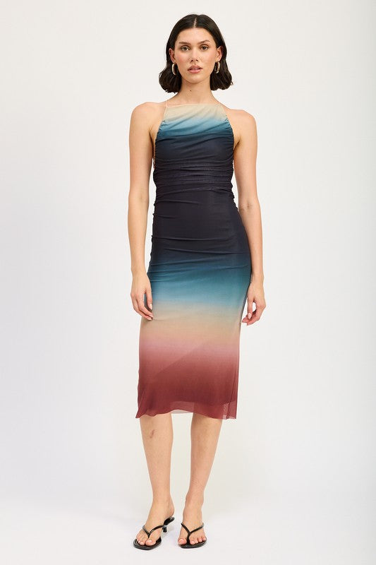 Halter Neck Ombre Maxi Dress Emory Park MULTI S 