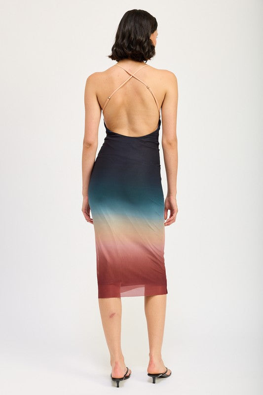 Halter Neck Ombre Maxi Dress Emory Park   