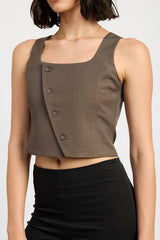 Asymmetrical Vest Crop Top Emory Park   