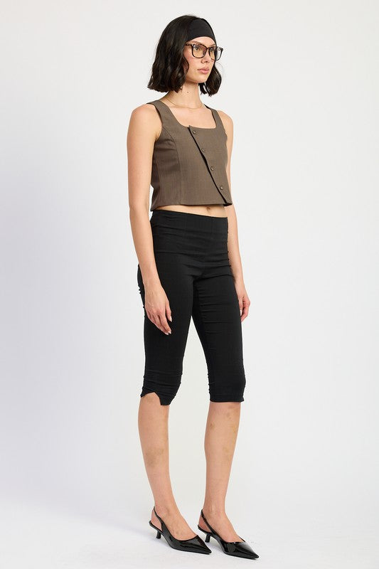 Asymmetrical Vest Crop Top Emory Park   