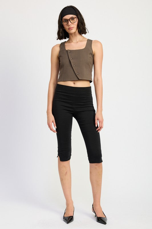 Asymmetrical Vest Crop Top Emory Park   