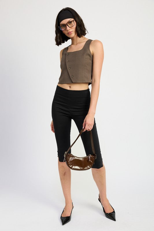 Asymmetrical Vest Crop Top Emory Park   