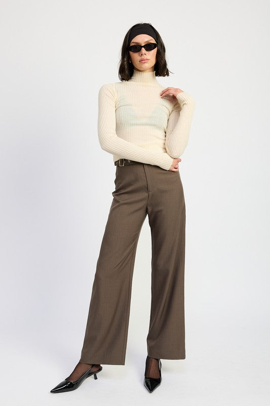 Trouser Pants With Adjustable Waist Band Buckle Emory Park   