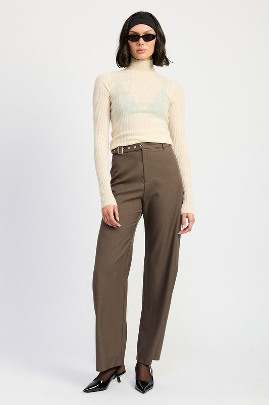 Trouser Pants With Adjustable Waist Band Buckle Emory Park   