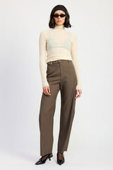 Trouser Pants With Adjustable Waist Band Buckle Emory Park   