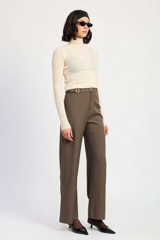 Trouser Pants With Adjustable Waist Band Buckle Emory Park   