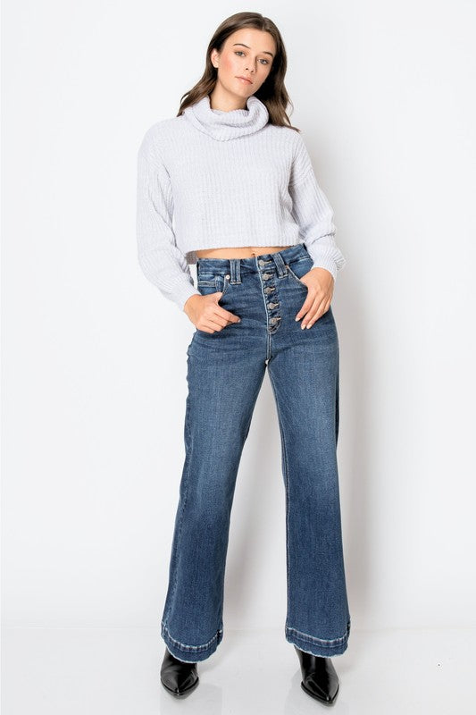 Tummy Control High Rise Modern Wide Hem Jeans Artemis Vintage   