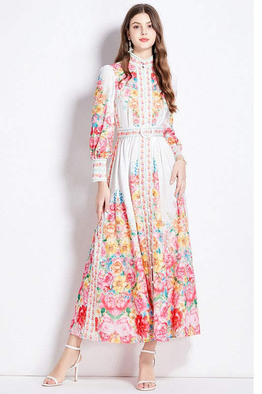 Floral Elegance Maxi Dress By Claude   