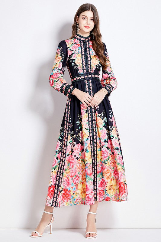 Floral Elegance Maxi Dress By Claude   