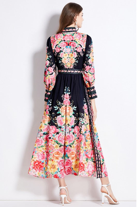 Floral Elegance Maxi Dress By Claude   