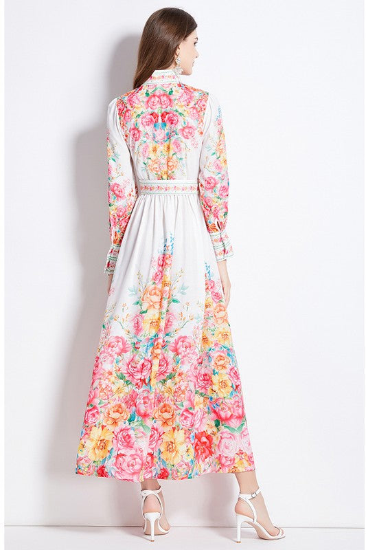 Floral Elegance Maxi Dress By Claude   