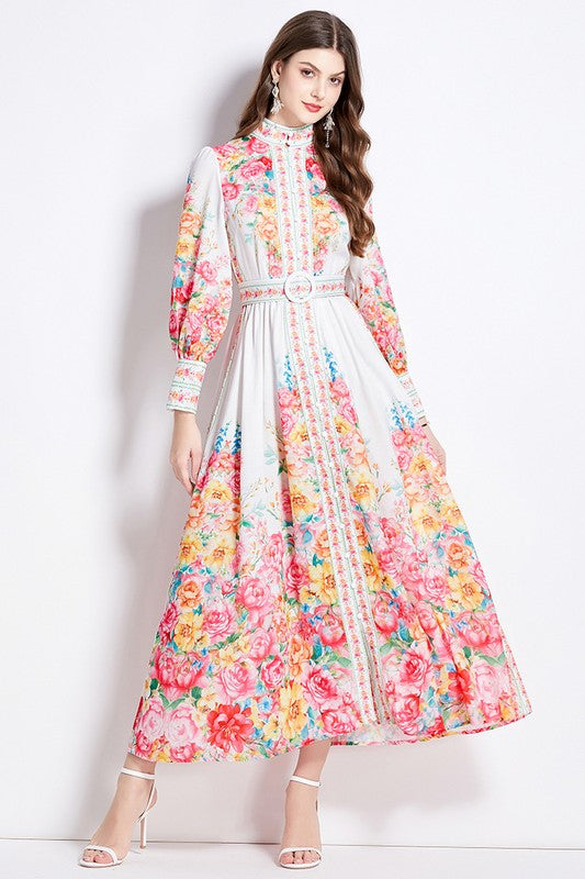 Floral Elegance Maxi Dress By Claude   