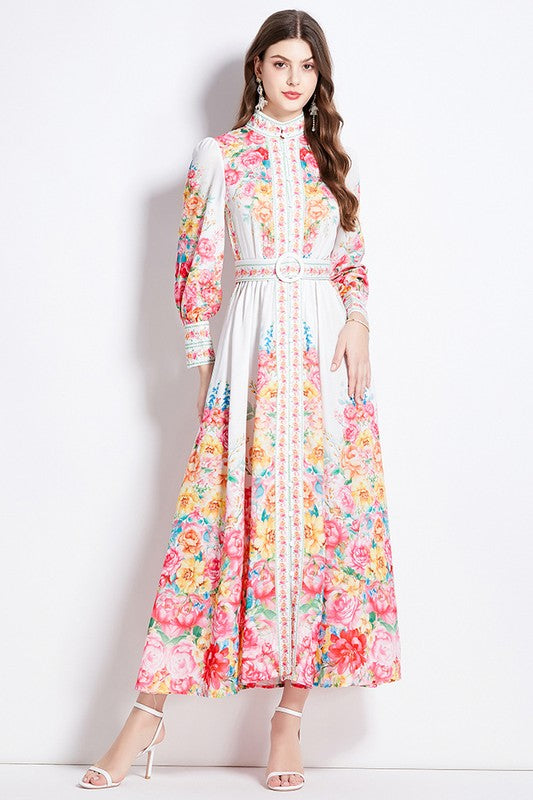 Floral Elegance Maxi Dress By Claude   