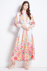 Floral Elegance Maxi Dress By Claude WHITE S 