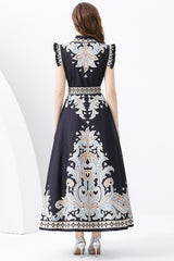 Elegant Baroque Sleeveless Maxi Dress By Claude   