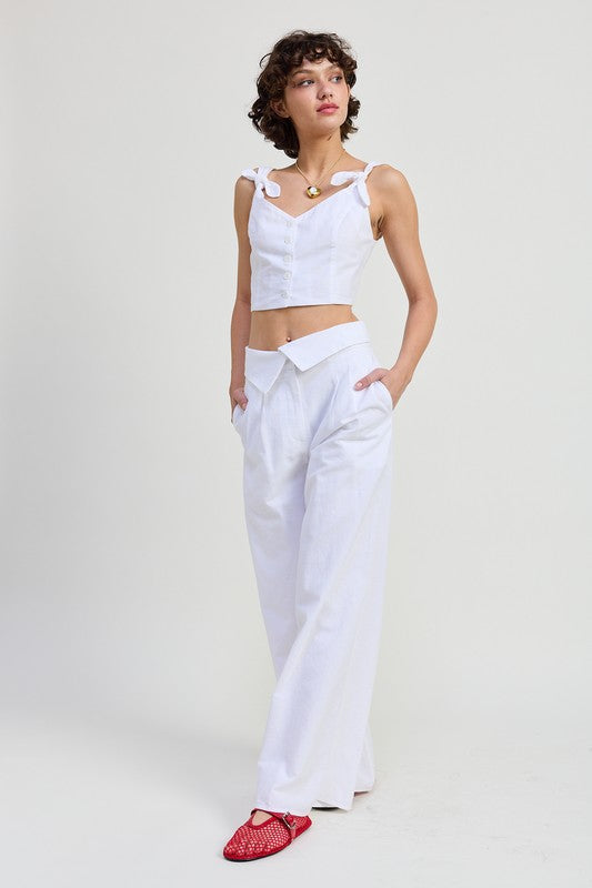 Fold Over Wide Leg Pants Emory Park