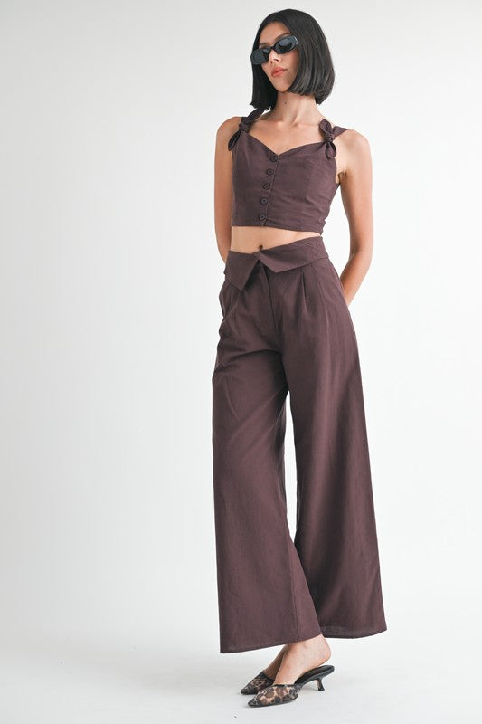 Fold Over Wide Leg Pants Emory Park