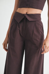 Fold Over Wide Leg Pants Emory Park