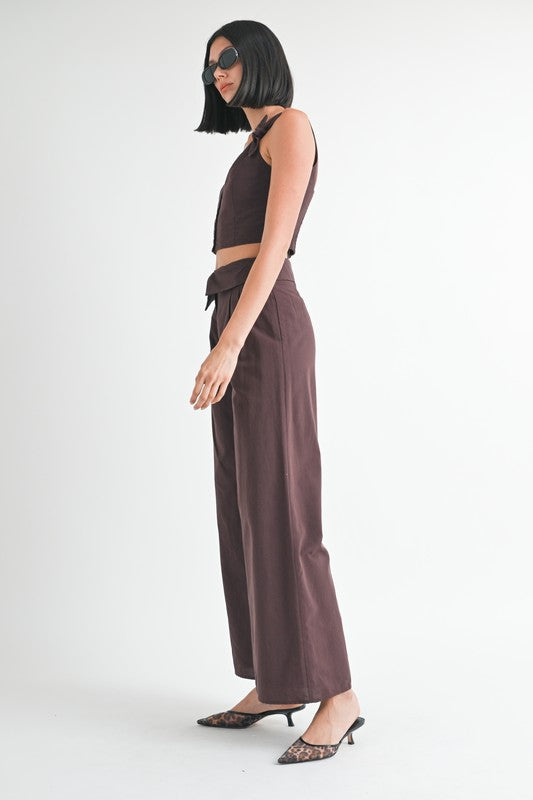 Fold Over Wide Leg Pants Emory Park