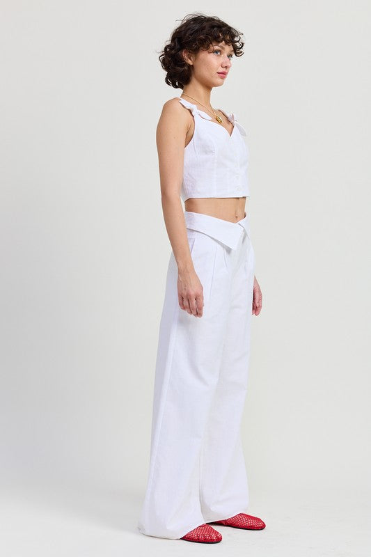 Fold Over Wide Leg Pants Emory Park