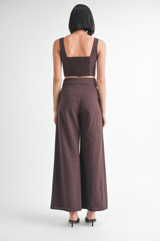 Fold Over Wide Leg Pants Emory Park