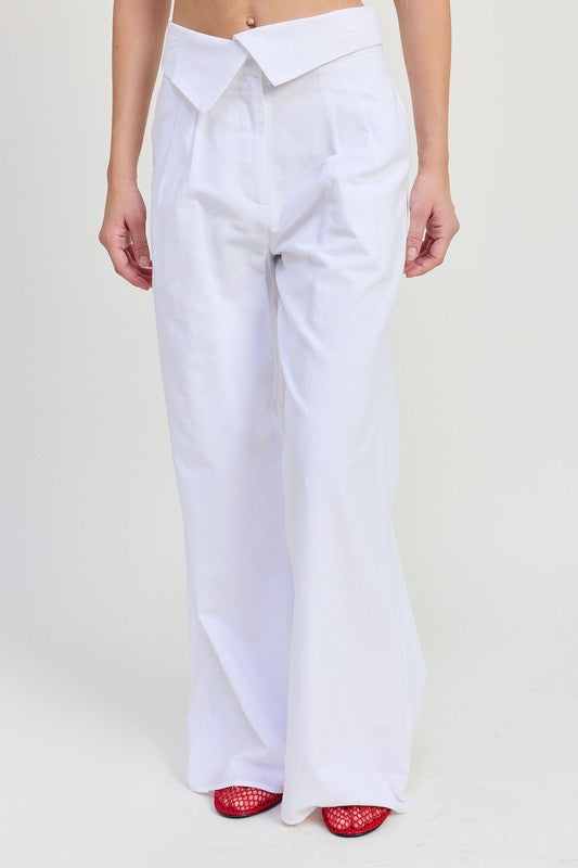 Fold Over Wide Leg Pants Emory Park