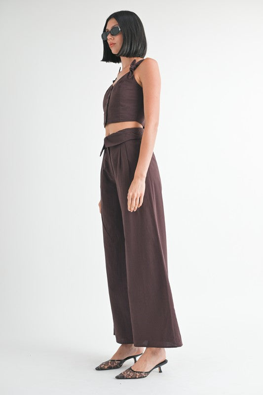 Fold Over Wide Leg Pants Emory Park