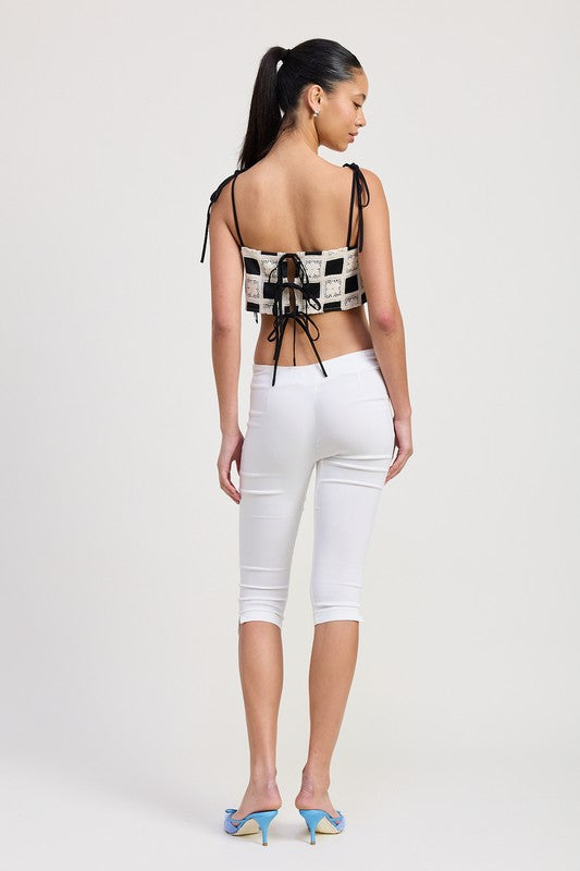 Cropped Crochet Checkered Top Emory Park