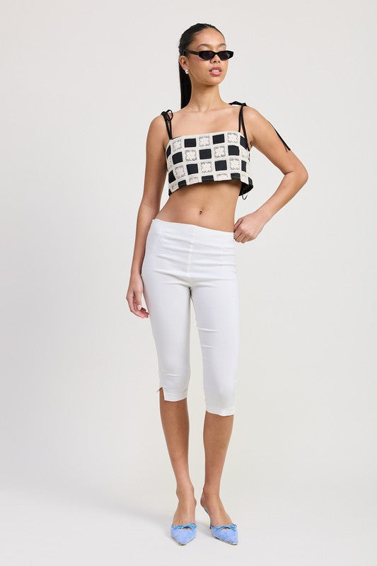 Cropped Crochet Checkered Top Emory Park