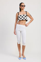 Cropped Crochet Checkered Top Emory Park