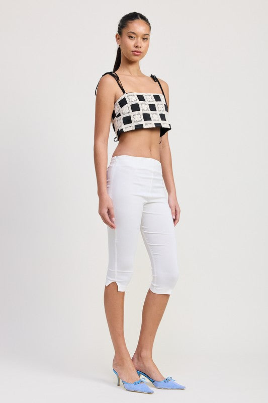 Cropped Crochet Checkered Top Emory Park