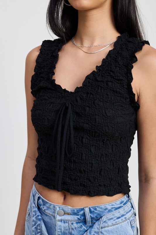 Sleeveless Ruffle Top Emory Park