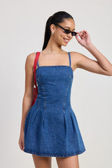 Blue Denim Pleated Mini Sundress Emory Park